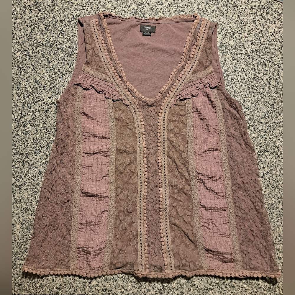 Deletta Woman's Lace Tank Top Anthropologie Size Large